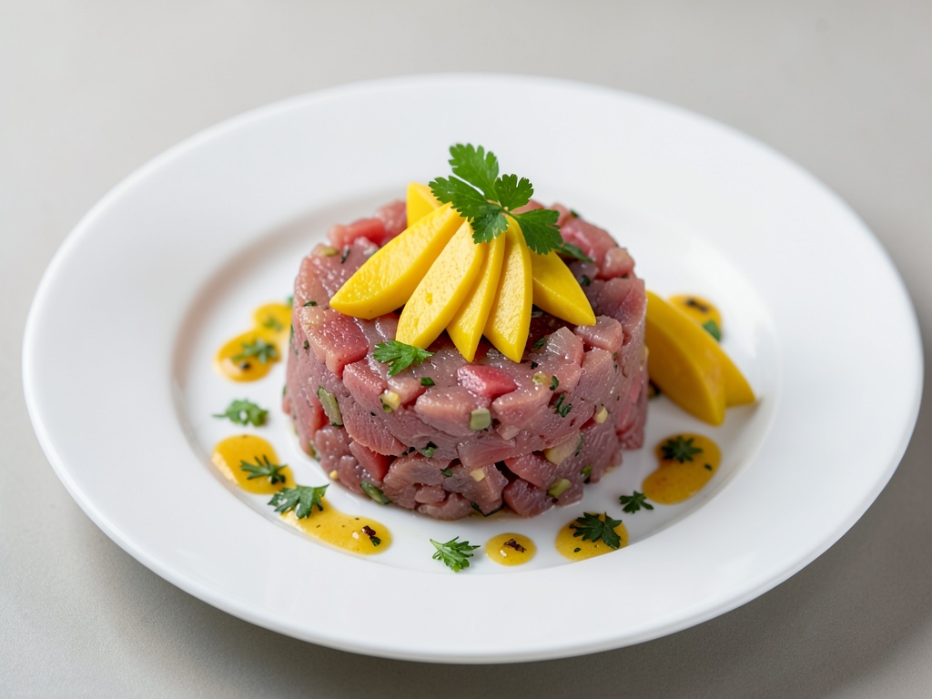 Tártaro de atún fresco con mango