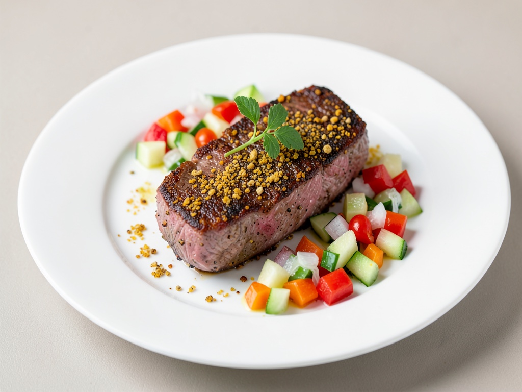 Filetto di tonno con crosta di pepe e chutney fresco di melone