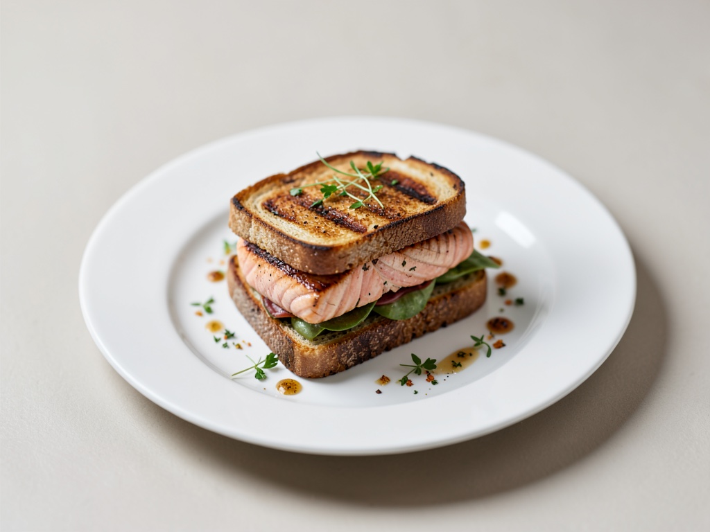Sandwich toasté au saumon grillé