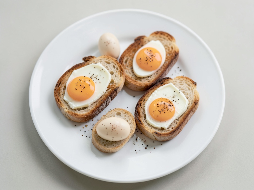 Toast a forma di stella con uovo al tegamino