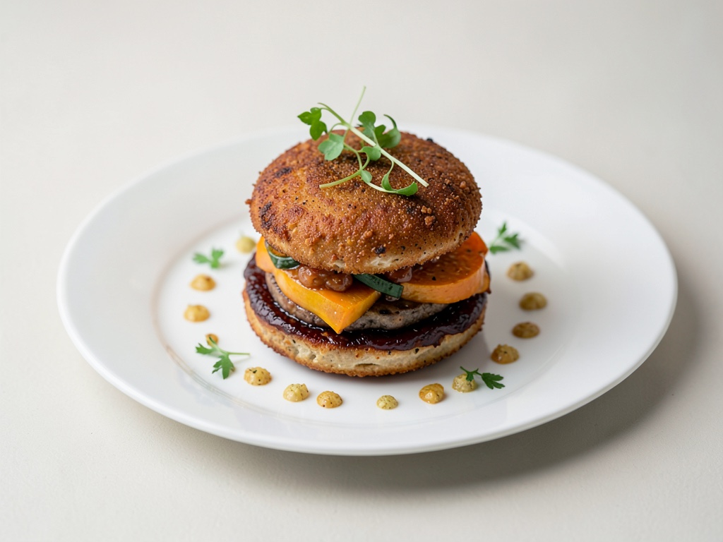 Hamburguesa de tofu crujiente con calabaza