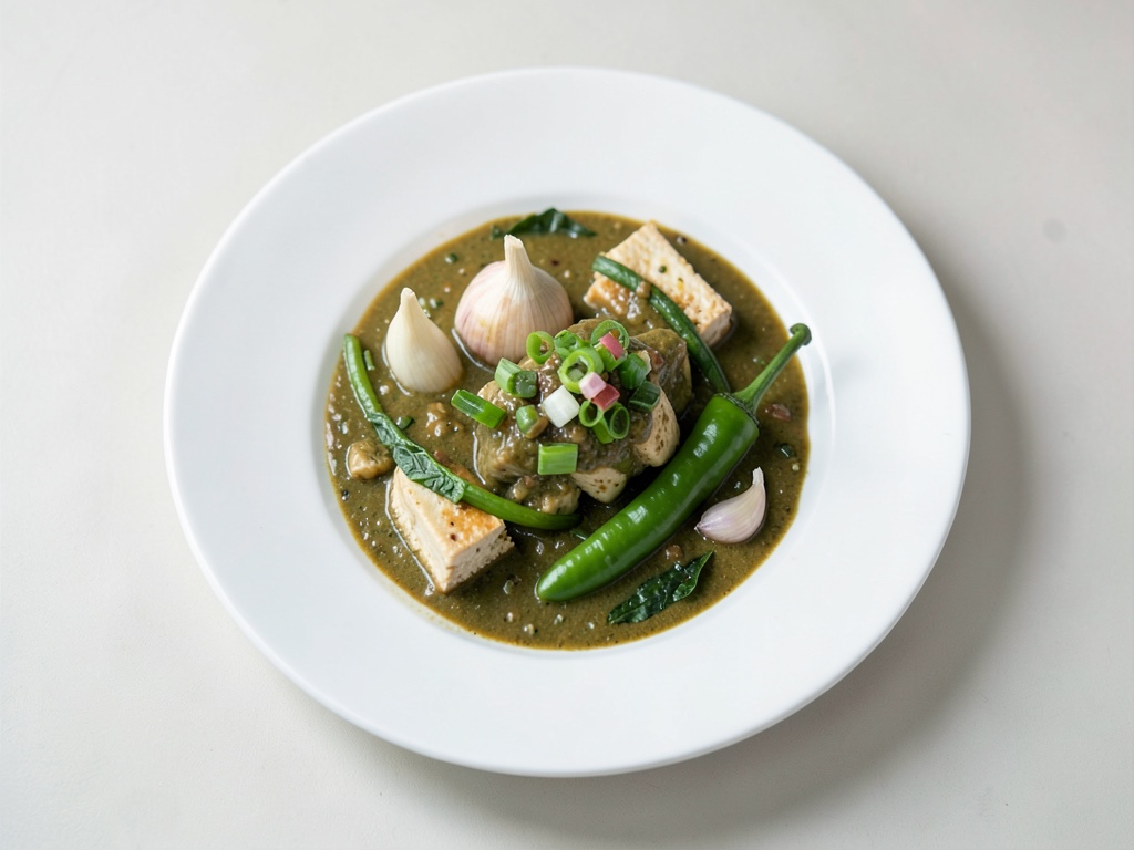 Curry di tofu con verdure verdi