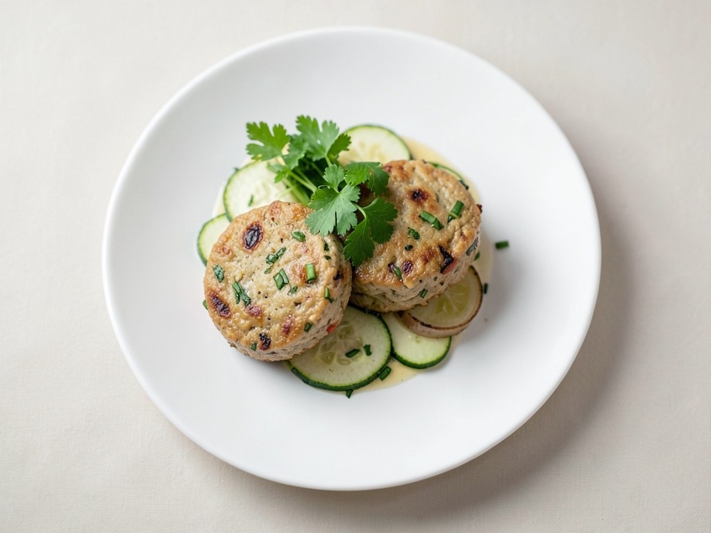 Hamburger al tofu croccanti con verdure di zucchine fritte