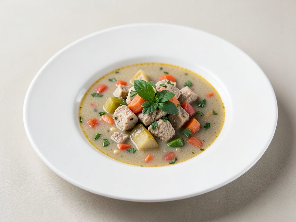 Sopa de tofu y verduras sabrosa