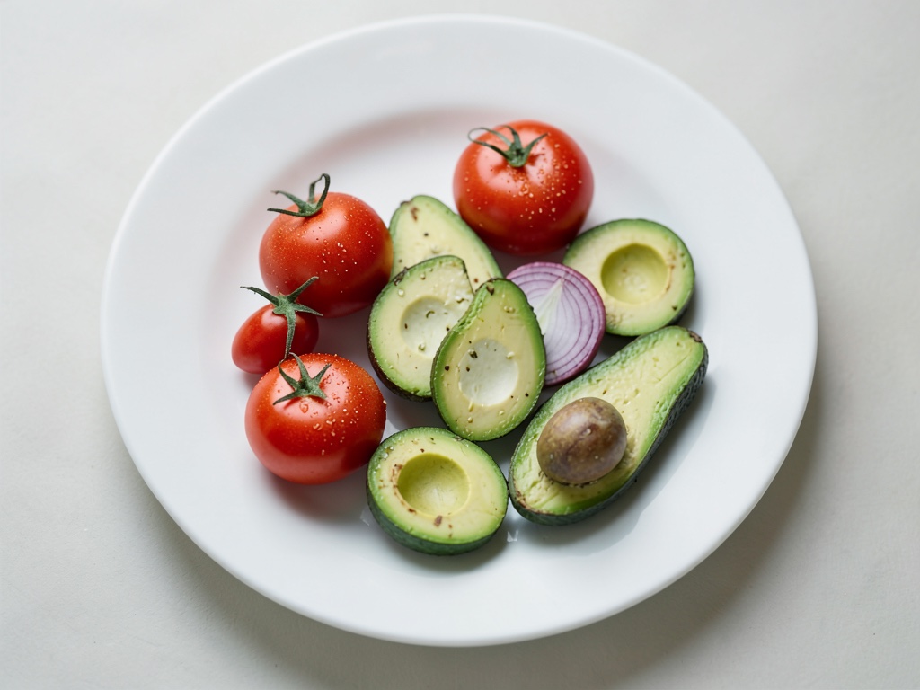 Pomodoro fresco con avocado e formaggio