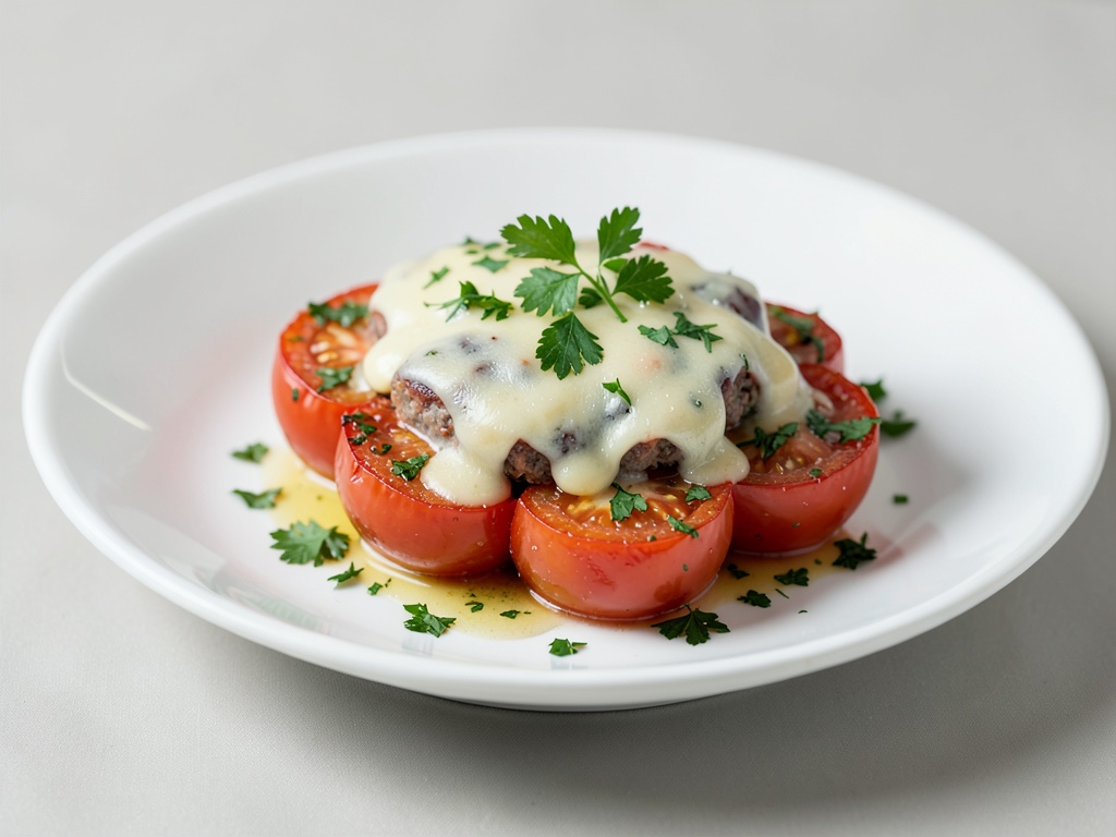 Pomodori ripieni con topping di erbe e formaggio