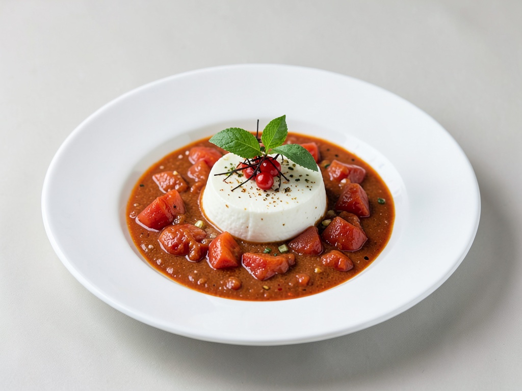 Curry di pomodori con mozzarella