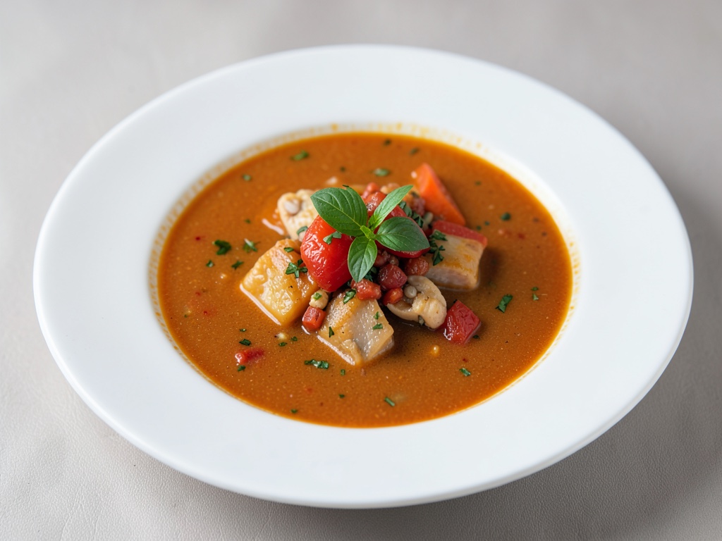 Soupe de poisson aux tomates aromatiques
