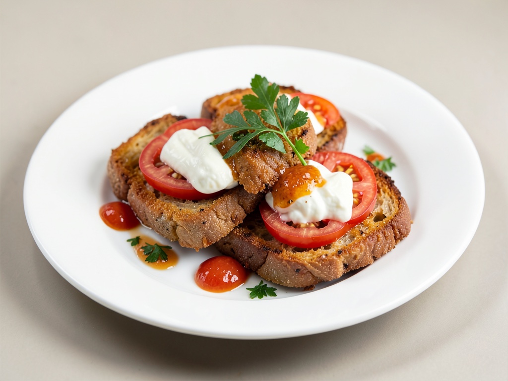 Toast croccanti con pomodoro e formaggio spalmabile
