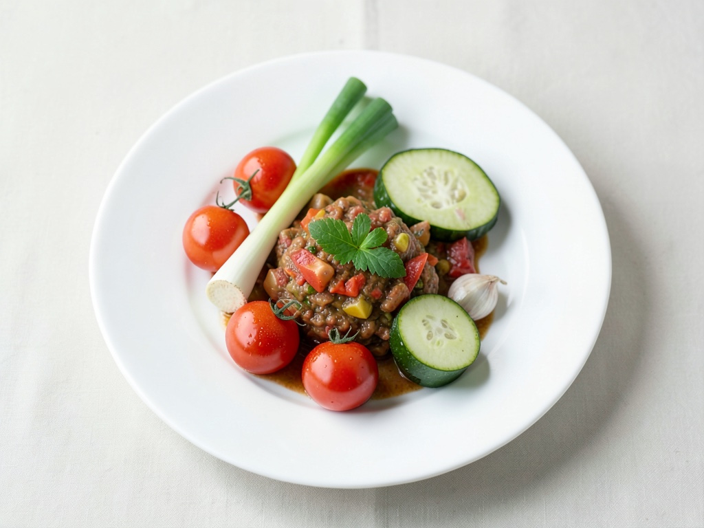 Gazpacho di pomodori rinfrescante con sedano croccante