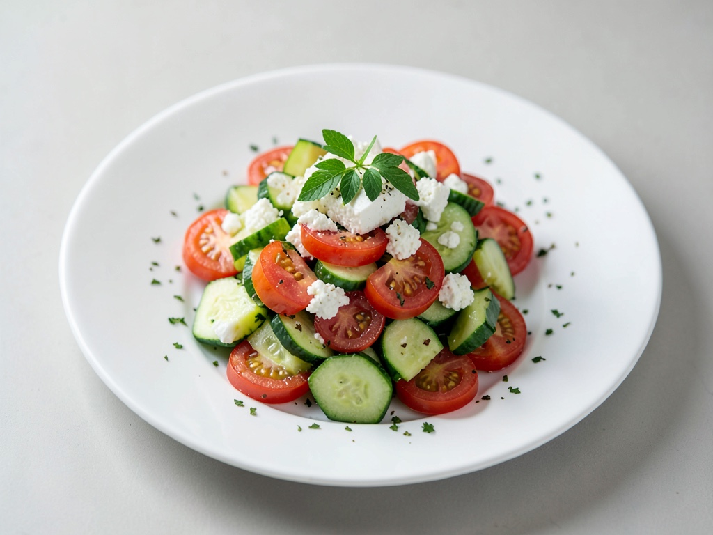 Insalata fresca di pomodorini, cetrioli e feta