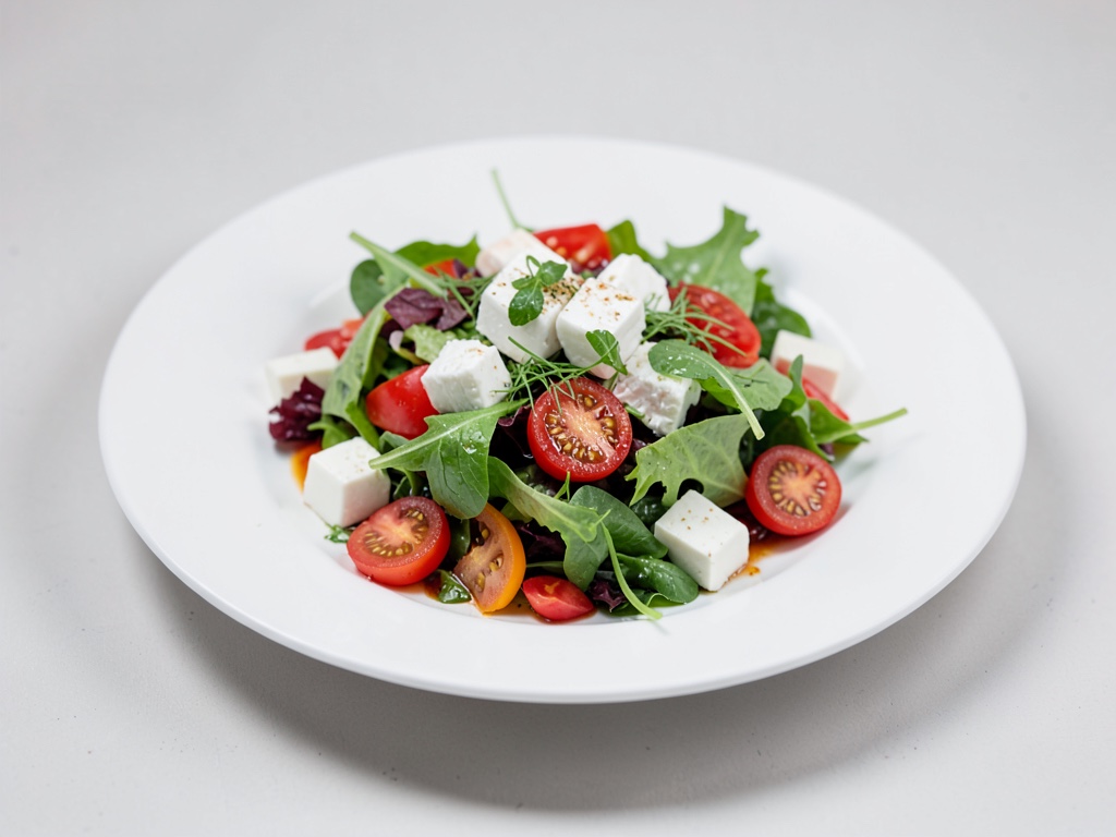 Insalata estiva fresca con formaggio di pecora