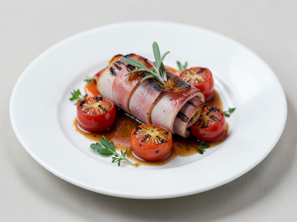 Tomates grillées enroulées de jambon à la sauge