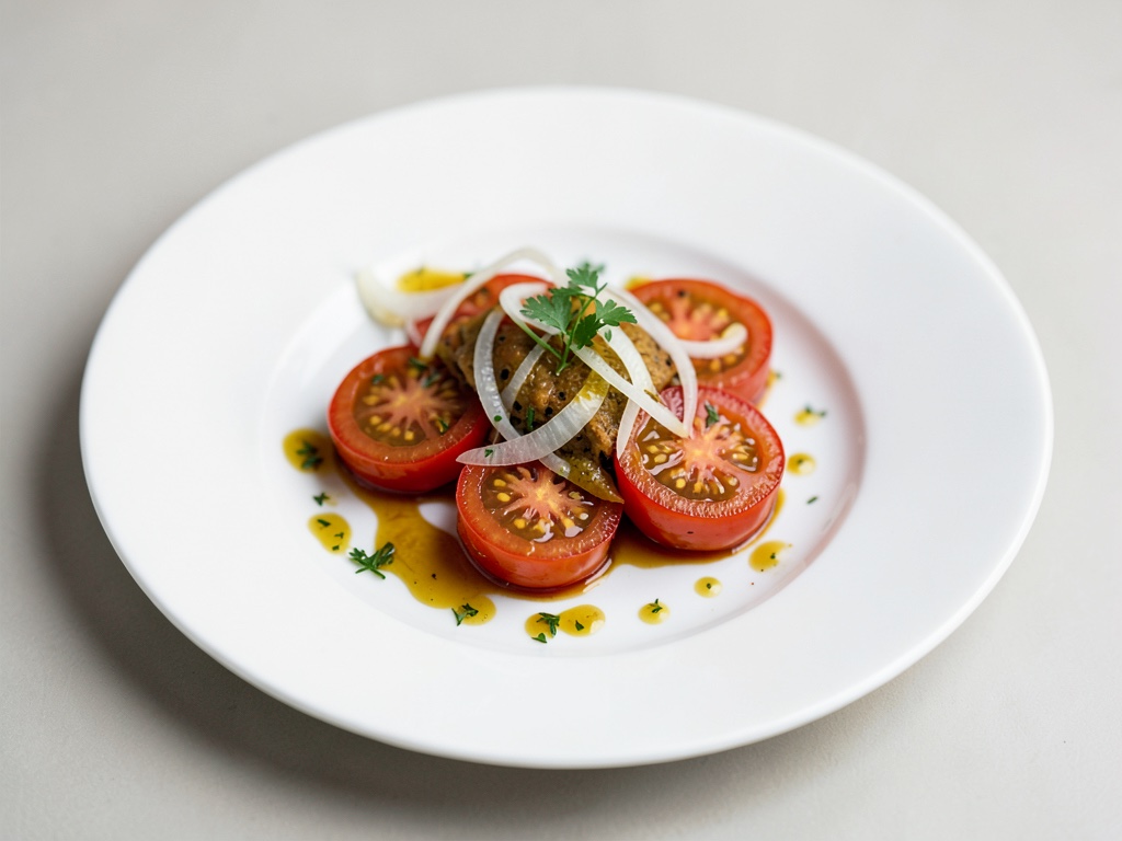 Pomodori marinati con cipolle all'aceto