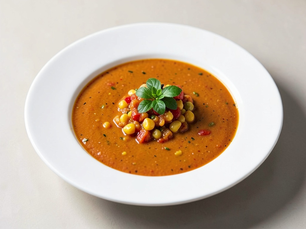 Zuppa cremosa di pomodori e mais