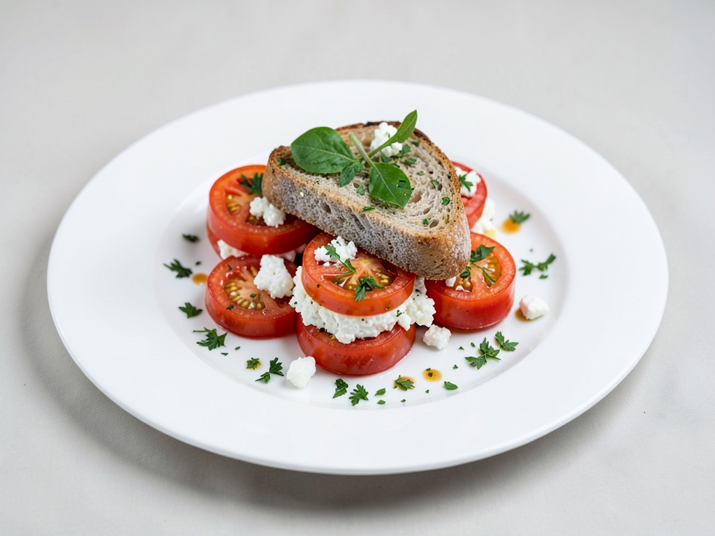 Pomodori freschi ripieni con feta e pane alle erbe