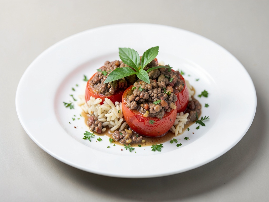 Stuffed Tomatoes with Rice and Minced Meat