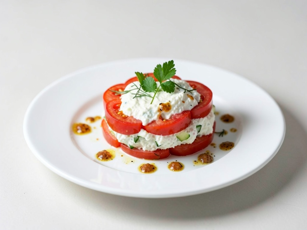 Pomodori ripieni con crema di yogurt e cetrioli