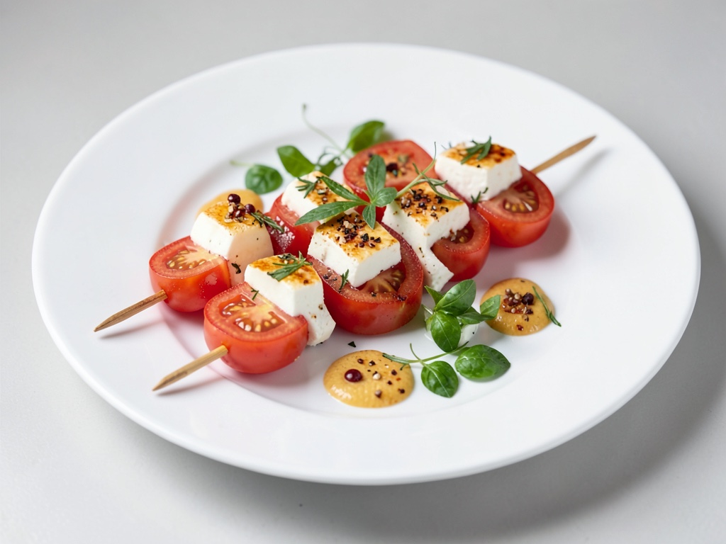 Spiedini freschi di pomodoro e mozzarella