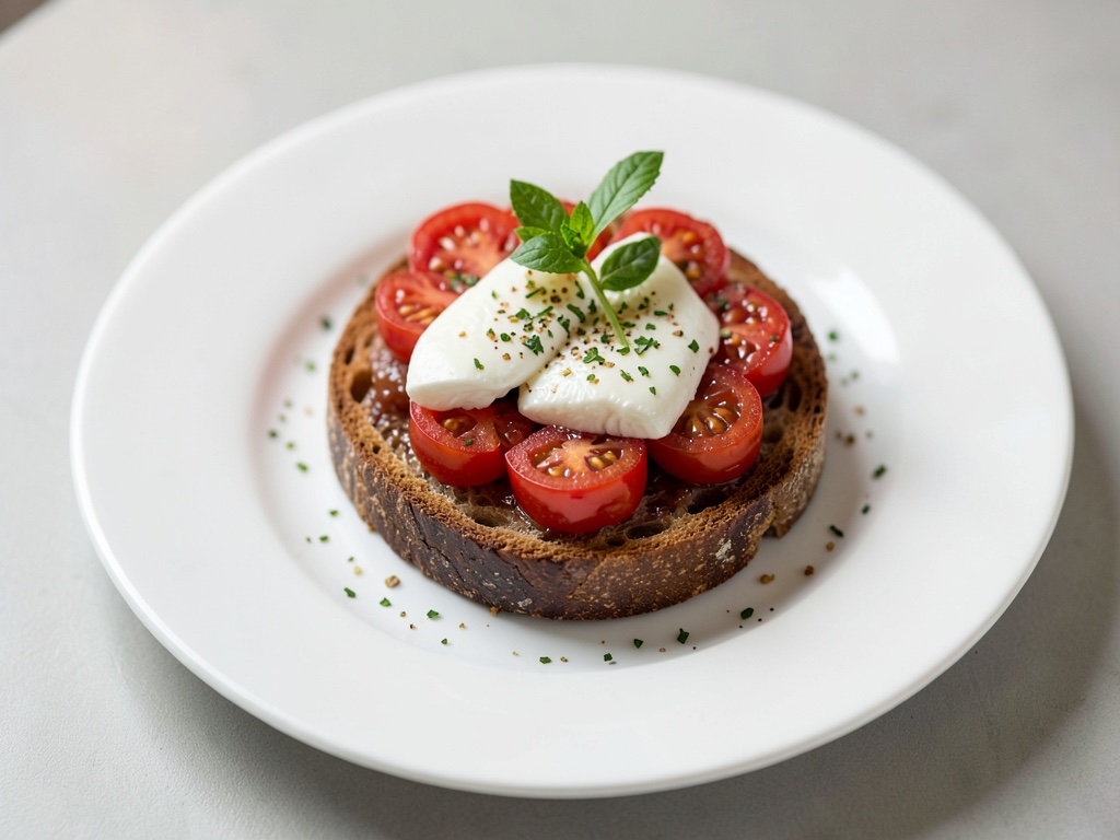 Bruschetta con pomodoro e mozzarella