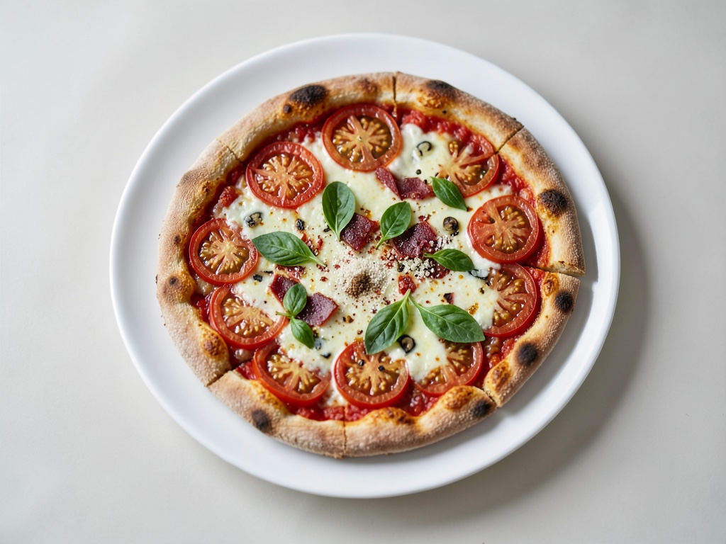 Pizza croccante al pomodoro e mozzarella