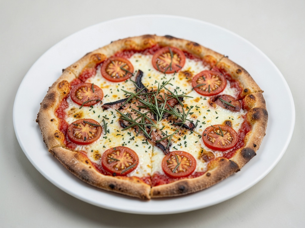 Pizza croccante al pomodoro e rosmarino