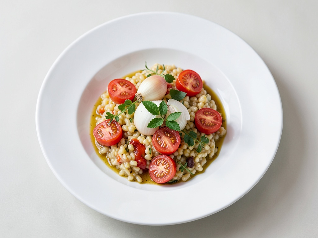 Risotto cremoso con tomates