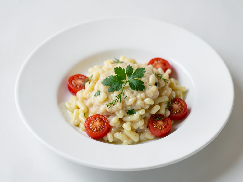 Risotto cremoso con pomodori freschi