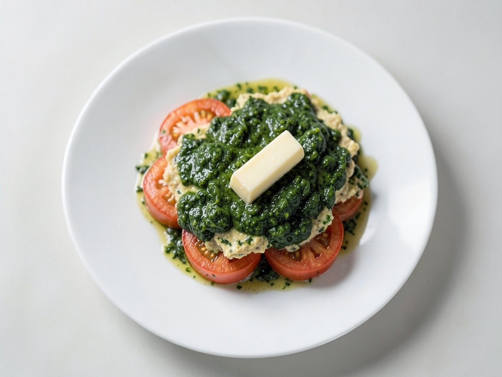 Œufs brouillés aux tomates et épinards