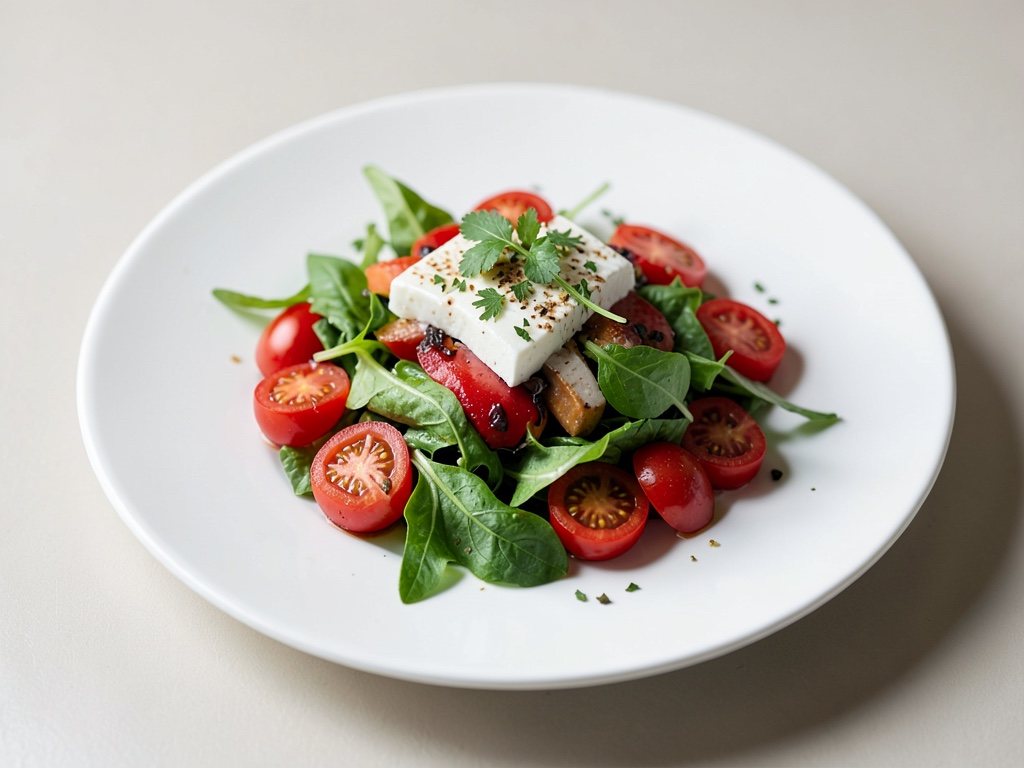 Insalata fresca con pomodori e formaggio di pecora