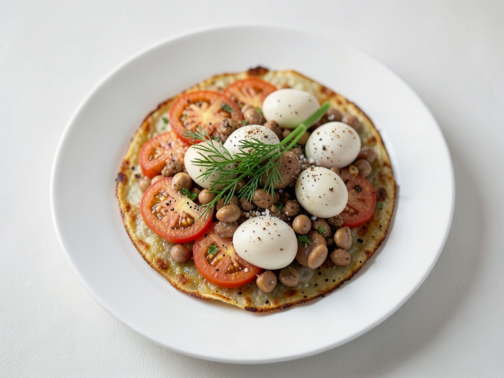 Tortilla de tomate clásica con cebollino