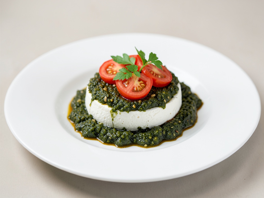 Pesto frais à la tomate et au basilic avec ricotta