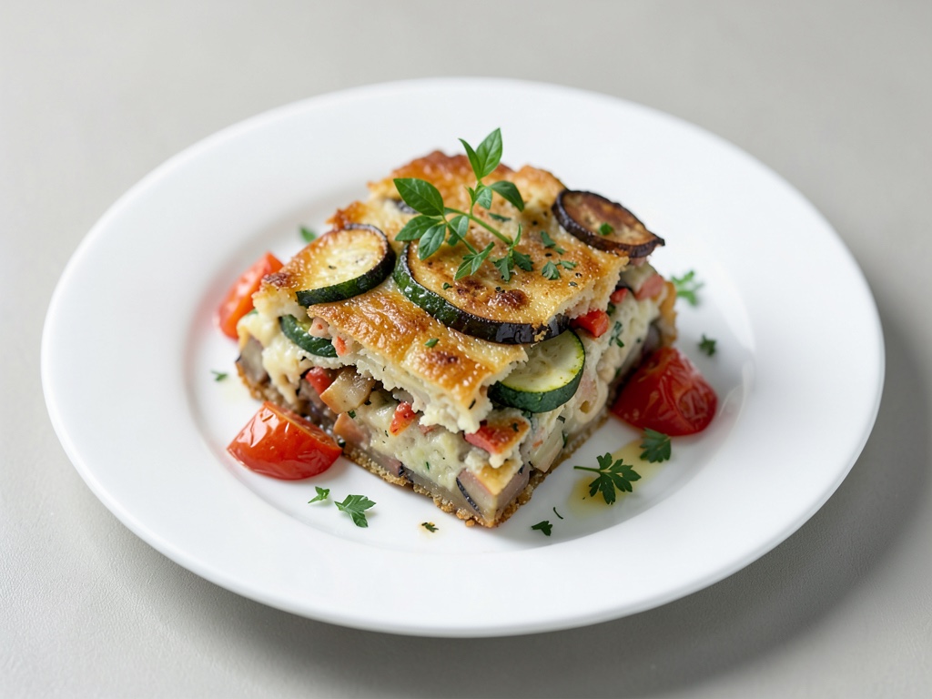 Gratin de légumes croustillant aux courgettes et tomates