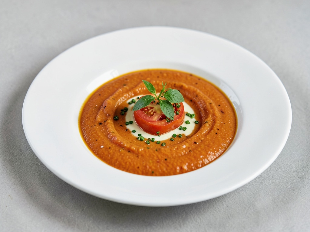 Sopa cremosa de tomate con toque de amor
