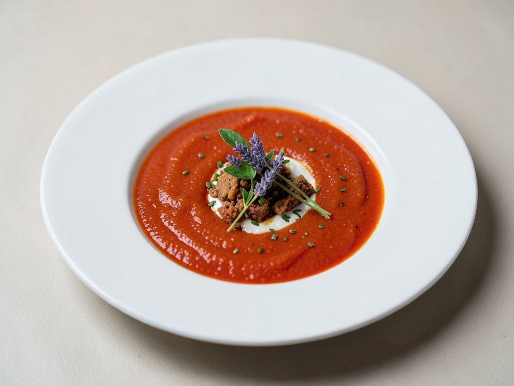 Zuppa di pomodori con lavanda