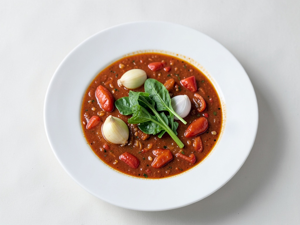 Zuppa di pomodori con cicoria
