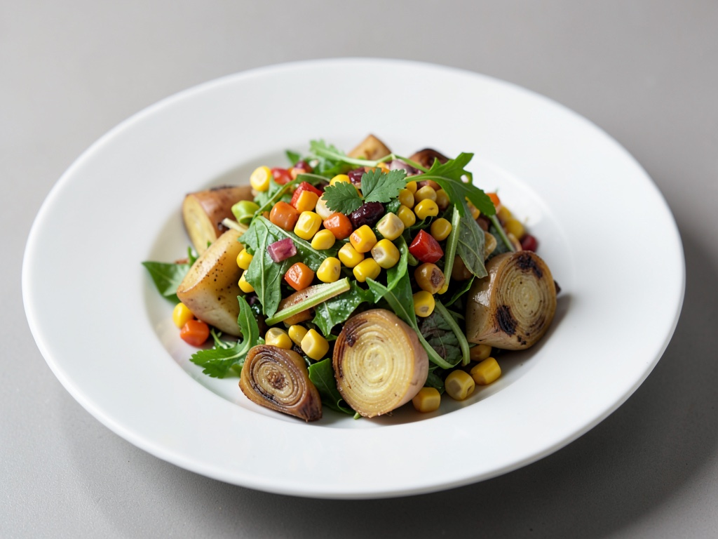 Rucola con topinambur arrostiti