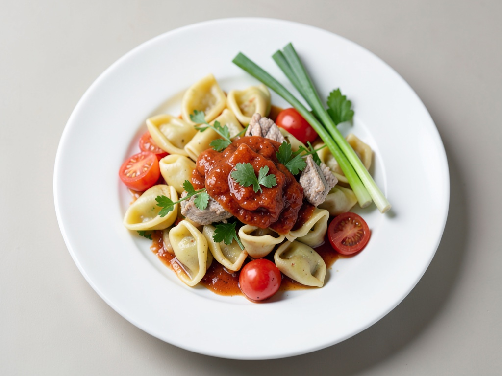 Insalata di tortellini con carciofi e salsa di pomodoro