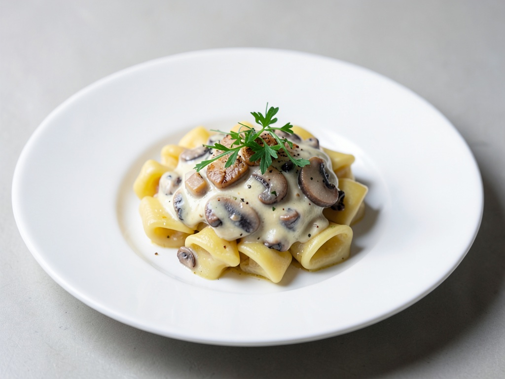 Hausgemachte Tortellini mit Pilz-Zwiebel-Creme