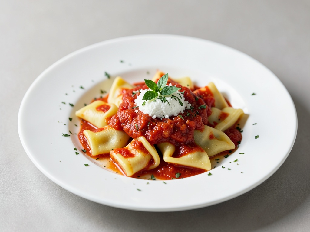 Tortellini fatti in casa con salsa di pomodori freschi e ricotta