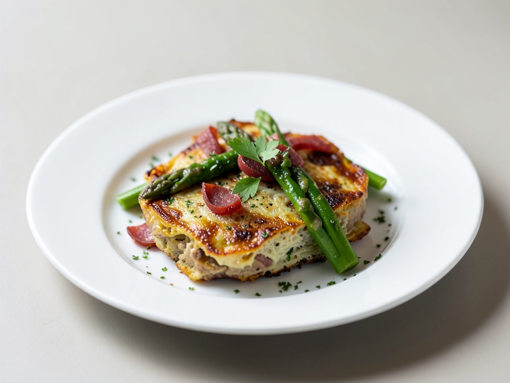 Tortilla tedesca con chorizo e asparagi