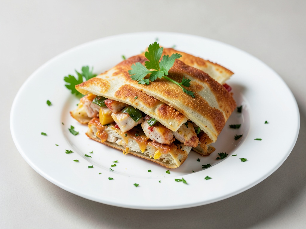 Sándwiches de tortilla crujientes con pollo