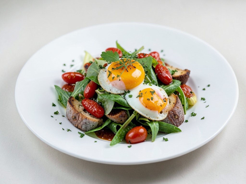 Ensalada de pan toscana con huevo