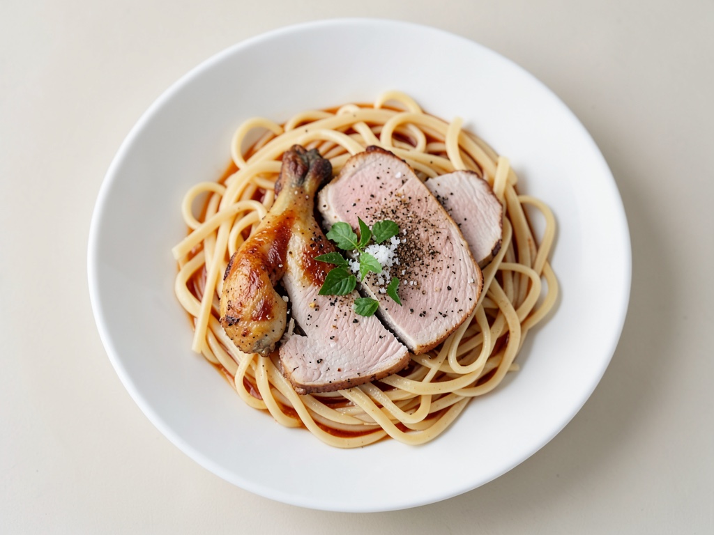 Udon-Nudeln mit Hähnchen