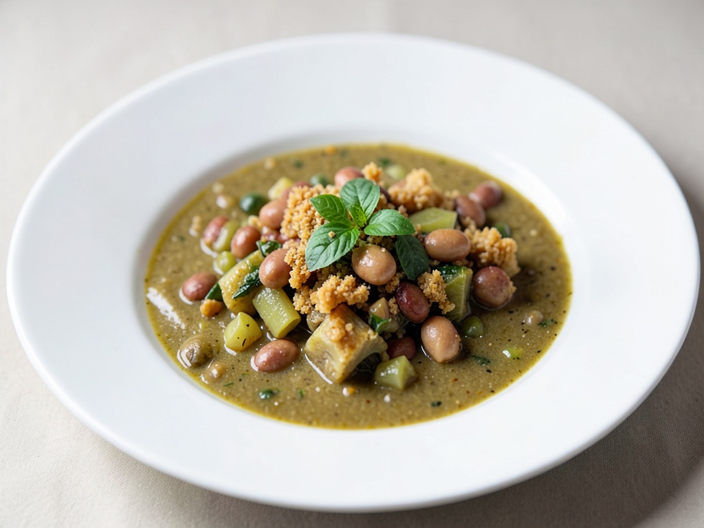 Zuppa al forno croccante di fagioli e cavolo