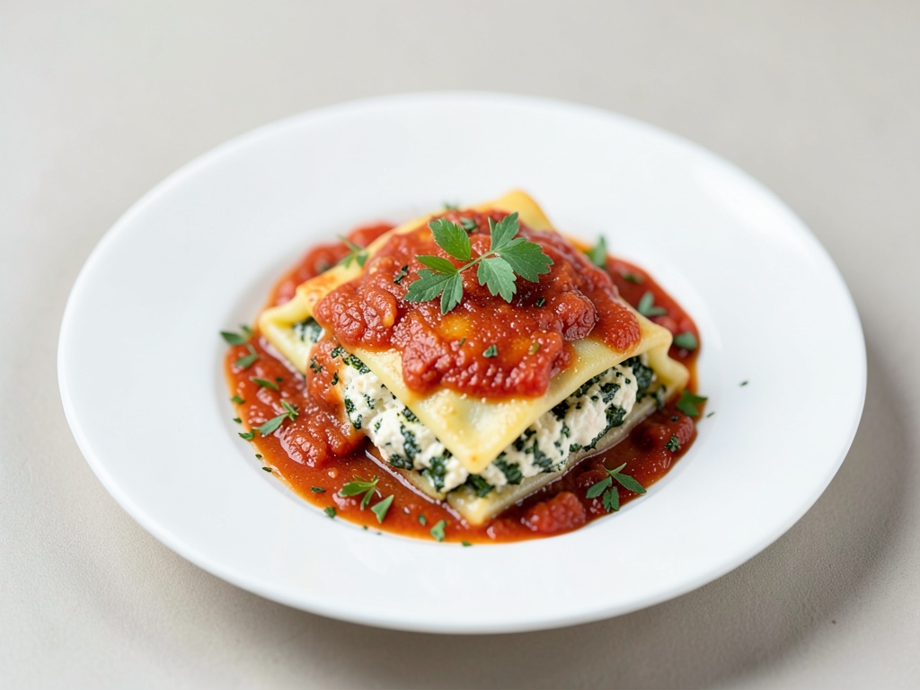 Cannelloni con ripieno di spinaci e ricotta e salsa di pomodoro