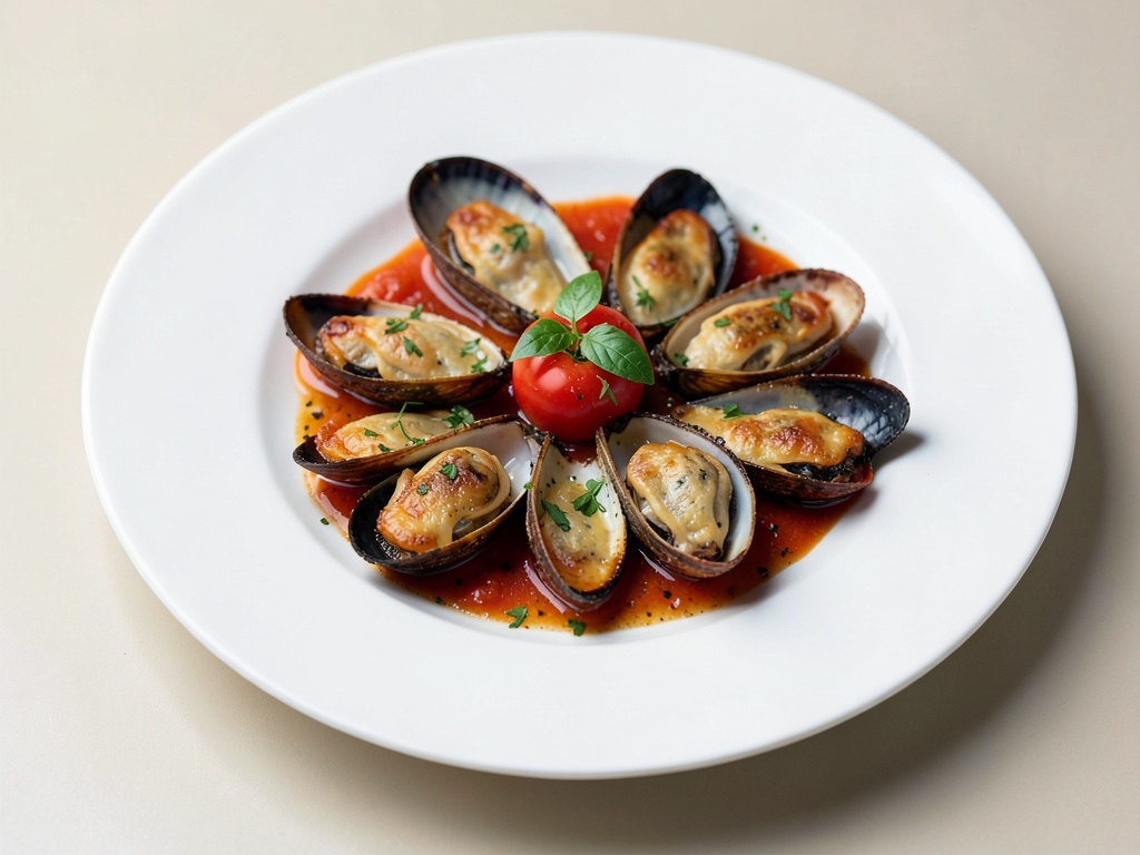 Cozze gratinate con pomodori