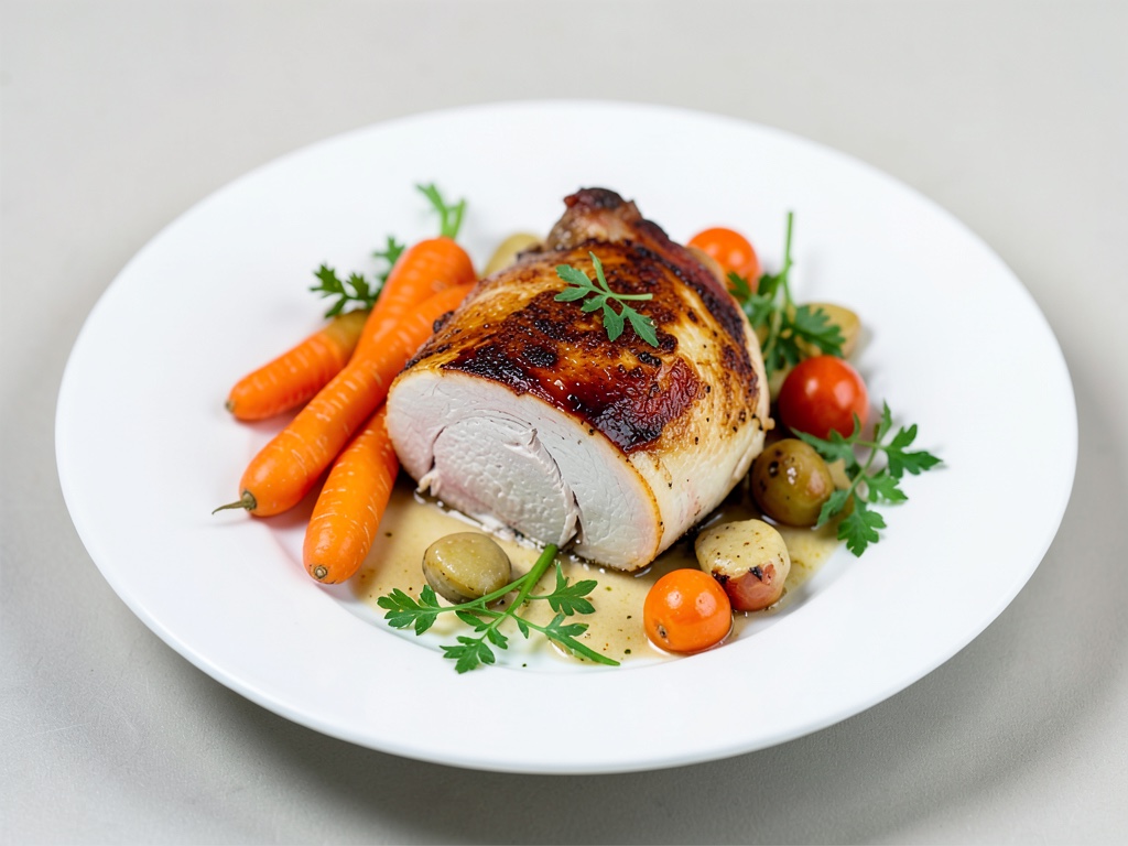 Poulet gratiné aux carottes à l'orange