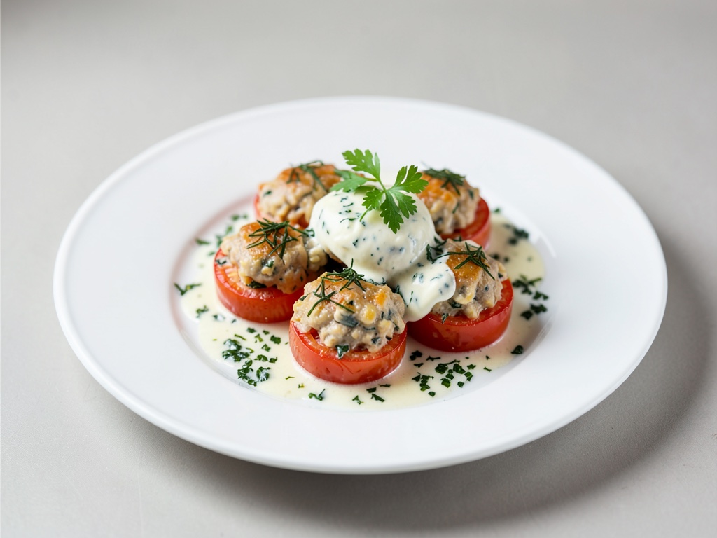 Pomodori ripieni con crema di spinaci