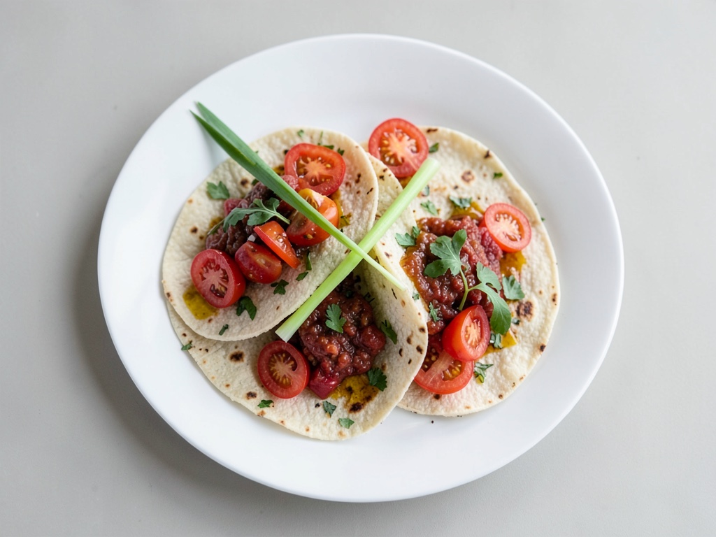 Tortillas al forno con pomodori e salsa piccante